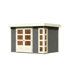 Abri De Jardin En Bois Massif Gris Terre 6,55m² Kerko 4 – Karibu -Boutique De Jardin abri de jardin en bois massif gris terre 655m kerko 4 woodfeeling 2