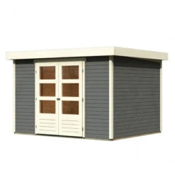 Abri De Jardin En Bois Massif Gris Terre 7,43m² Askola 5 - Karibu -Boutique De Jardin abri de jardin en bois massif gris terre 743m askola 5 woodfeeling 2