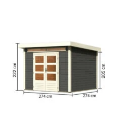 Abri De Jardin En Bois Massif Gris Terre 7,50m² Kandern 6 – Karibu -Boutique De Jardin abri de jardin en bois massif gris terre 750m kandern 6 woodfeeling 2