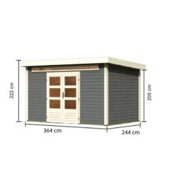 Abri De Jardin En Bois Massif Gris Terre 8,88m² Kandern 7 – Karibu -Boutique De Jardin abri de jardin en bois massif gris terre 888m kandern 7 woodfeeling 1