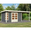 Abri De Jardin En Bois Massif Gris Terre 8,88m² Kastorf 7 Avec Appentis 260cm Et Paroi Arrière – Karibu 2 Abri De Jardin En Bois Massif Gris Terre 8,88m² Kastorf 7 Avec Appentis 260cm Et Paroi Arrière – Karibu -Boutique De Jardin abri de jardin en bois massif gris terre 888m kastorf 7 avec appentis 260cm et paroi arriere karibu