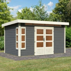 Abri De Jardin En Bois Massif Gris Terre 8,88m² Kastorf 7 – Karibu -Boutique De Jardin abri de jardin en bois massif gris terre 888m kastorf 7 karibu 2