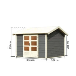 Abri De Jardin En Bois Massif Gris Terre 9,24m² Theres 7 – Karibu -Boutique De Jardin abri de jardin en bois massif gris terre 924m theres 7 karibu 1