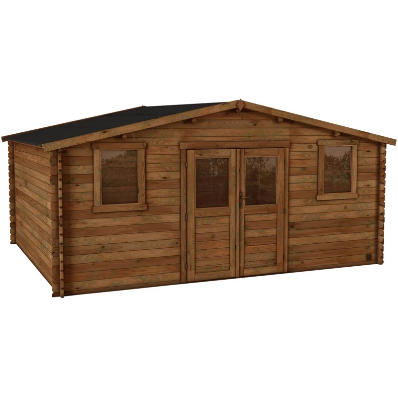 Abri De Jardin En Bois Traité Autoclave 17,6m² - Madriers 28mm - Nicia - Forest Style 4 Abri De Jardin En Bois Traité Autoclave 17,6m² - Madriers 28mm - Nicia - Forest Style – Image 2