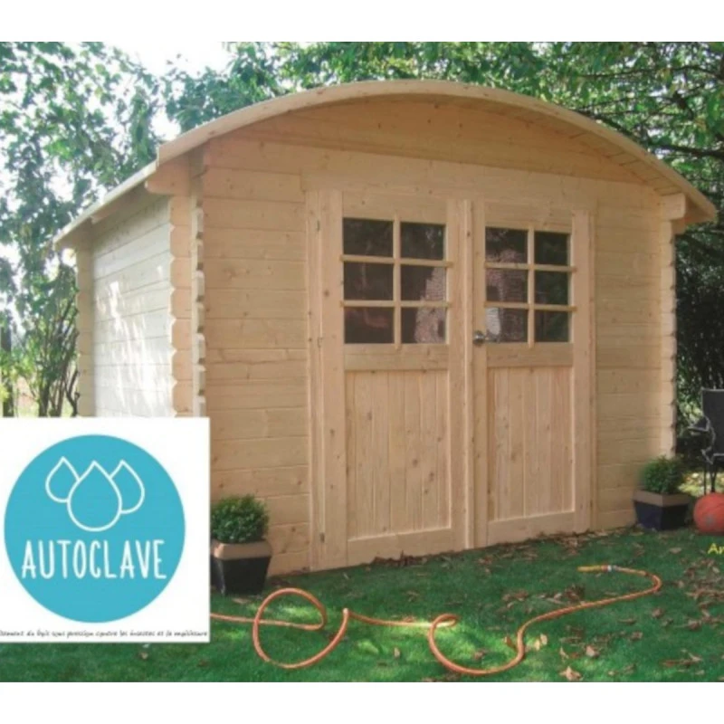Abri De Jardin En Bois Traité Autoclave 28mm 7,09m² Toit Berceau SOLID 3 Abri De Jardin En Bois Traité Autoclave 28mm 7,09m² Toit Berceau SOLID