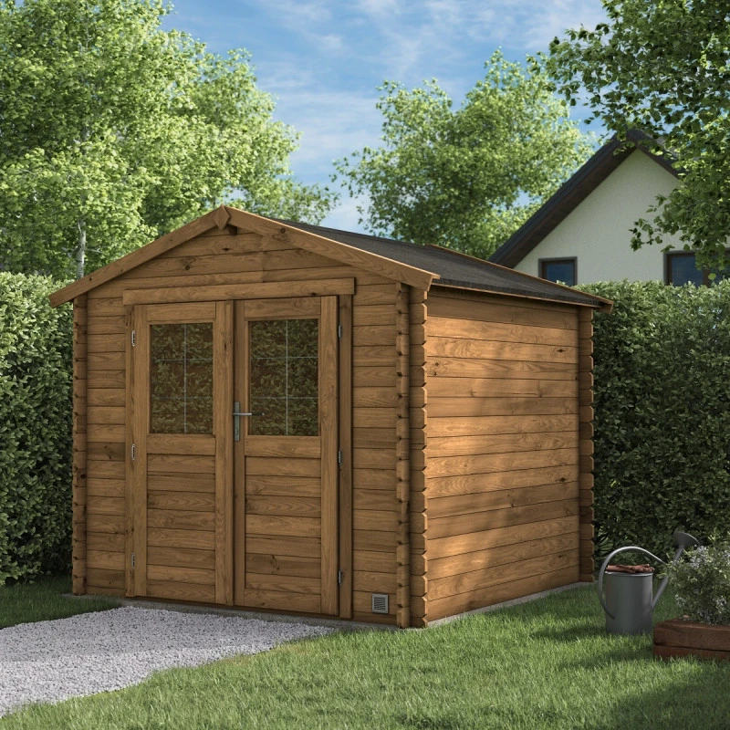 Abri De Jardin En Bois Traité Autoclave 4,9m² - Madriers 28mm - Nicia - Forest Style 3 Abri De Jardin En Bois Traité Autoclave 4,9m² - Madriers 28mm - Nicia - Forest Style