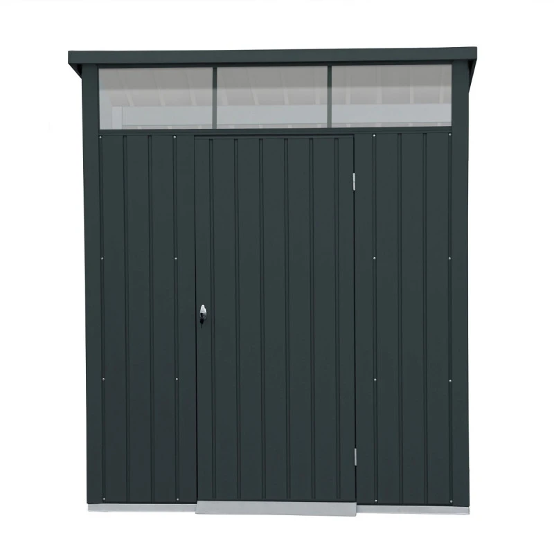 Abri De Jardin En Métal Anthracite 3,92m² + Kit D'ancrage + Kit De Fondation DURAMAX 4 Abri De Jardin En Métal Anthracite 3,92m² + Kit D'ancrage + Kit De Fondation DURAMAX – Image 2