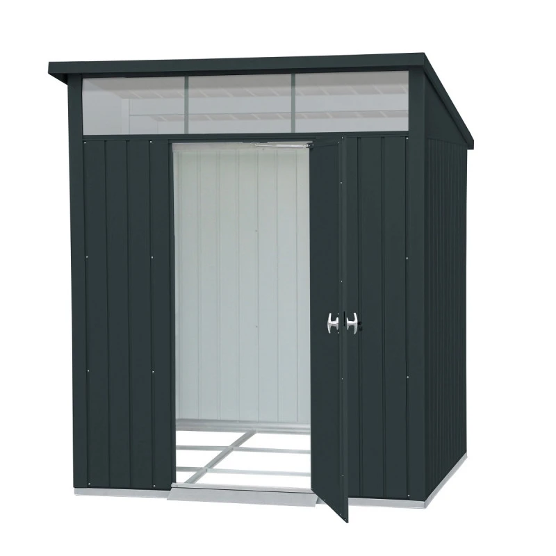 Abri De Jardin En Métal Anthracite 3,92m² + Kit D'ancrage + Kit De Fondation DURAMAX 5 Abri De Jardin En Métal Anthracite 3,92m² + Kit D'ancrage + Kit De Fondation DURAMAX – Image 3