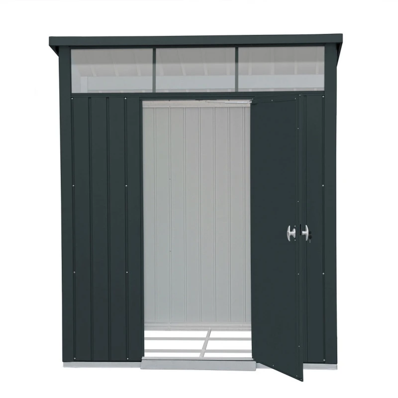 Abri De Jardin En Métal Anthracite 3,92m² + Kit D'ancrage + Kit De Fondation DURAMAX 3 Abri De Jardin En Métal Anthracite 3,92m² + Kit D'ancrage + Kit De Fondation DURAMAX