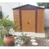 Abri De Jardin En Métal Aspect Bois 4,6m² + Kit D'ancrage - X-METAL -Boutique De Jardin abri de jardin en metal aspect bois 46m kit d ancrage x metal