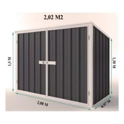 Abri De Jardin En Métal Colorbond Gris 2,02m² Bikestore EASYSHED -Boutique De Jardin abri de jardin en metal colorbond gris 202m bikestore easyshed 2