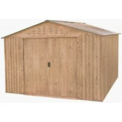 Abri De Jardin En Métal Imitation Bois 7,80m² - DURAMAX + Kit D'ancrage