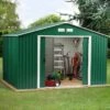 Abri De Jardin En Métal Vert Pin 7,81m² - DURAMAX + Kit D'ancrage -Boutique De Jardin abri de jardin en metal vert pin 781m duramax