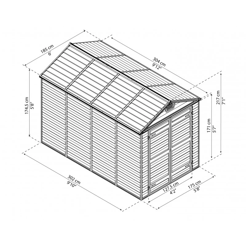 Abri De Jardin En Polycarbonate 5,28m² Skylight Amber - Palram - Canopia 7 Abri De Jardin En Polycarbonate 5,28m² Skylight Amber - Palram - Canopia – Image 5