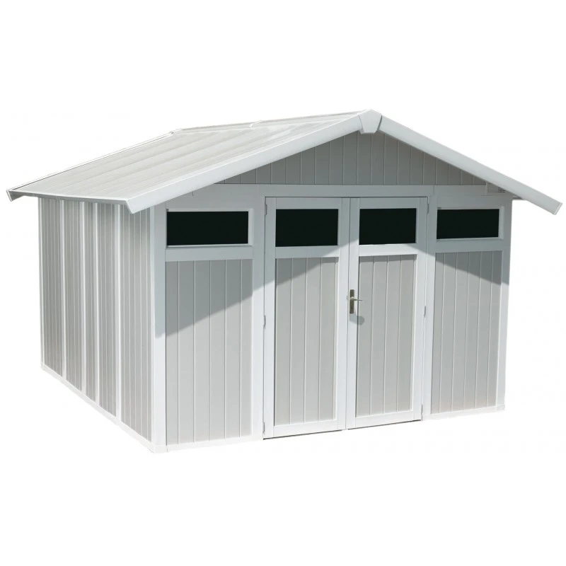 Abri De Jardin En PVC 11,2m² UTILITY Blanc Et Gris Bleu Grosfillex + Kit Ancrage Offert 7 Abri De Jardin En PVC 11,2m² UTILITY Blanc Et Gris Bleu Grosfillex + Kit Ancrage Offert – Image 5