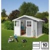 Abri De Jardin En PVC 4,9m² DECO Gris Clair Et Blanc Grosfillex + Kit Ancrage Offert -Boutique De Jardin abri de jardin en pvc 49m gris clair et blanc grosfillex