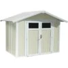 Abri De Jardin En PVC 4,9m² UTILITY Blanc Et Gris Vert Grosfillex + Kit Ancrage Offert -Boutique De Jardin abri de jardin en pvc 49m utility blanc et gris vert grosfillex