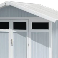 Abri De Jardin En PVC 7,53m² UTILITY Blanc Et Gris Bleu Grosfillex + Kit Ancrage Offert -Boutique De Jardin abri de jardin en pvc 753m utility blanc et gris bleu grosfillex 4