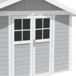 Abri De Jardin En PVC 7,5m² DECO Gris Clair Et Blanc Grosfillex + Kit Ancrage Offert -Boutique De Jardin abri de jardin en pvc 75m deco gris clair et blanc grosfillex 2