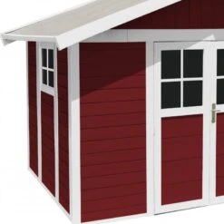 Abri De Jardin En PVC 7,5m² DECO Rouge Et Blanc Grosfillex + Kit Ancrage Offert -Boutique De Jardin abri de jardin en pvc 75m deco rouge et blanc grosfillex 3