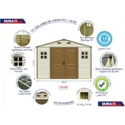 Abri De Jardin En PVC WoodStyle Premium 7,68m² Duramax -Boutique De Jardin abri de jardin en pvc woodstyle premium 768m duramax 2