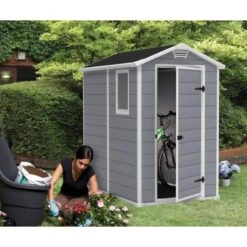 Abri De Jardin En Résine 2,5m² Premium 46 S Gris Clair + Plancher - Keter -Boutique De Jardin abri de jardin en resine 25m premium 46 s gris clair plancher keter 1