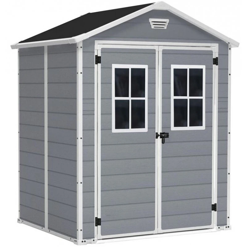 Abri De Jardin En Résine 2,8m² Gris Clair Premium 65 DPF + Plancher Keter 4 Abri De Jardin En Résine 2,8m² Gris Clair Premium 65 DPF + Plancher Keter – Image 2