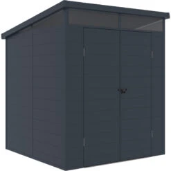 Abri De Jardin En Résine 3,24m² Anthracite Toit Monopente Skylight + Plancher - Jobu -Boutique De Jardin abri de jardin en resine 324m anthracite toit monopente skylight plancher jobu 2