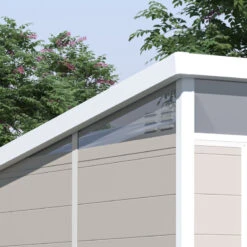 Abri De Jardin En Résine 3,24m² Beige Toit Monopente Skylight + Plancher - Jobu -Boutique De Jardin abri de jardin en resine 324m beige toit monopente skylight plancher jobu 2