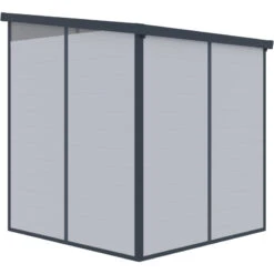 Abri De Jardin En Résine 3,24m² Gris Clair Toit Monopente Skylight + Plancher - Jobu -Boutique De Jardin abri de jardin en resine 324m gris clair toit plat skylight plancher jobu 3