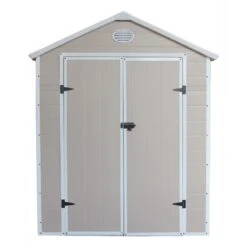 Abri De Jardin En Résine Beige 5,32m² + Kit De Fondation - JOBU -Boutique De Jardin abri de jardin en resine beige 532m kit de fondation jobu 2