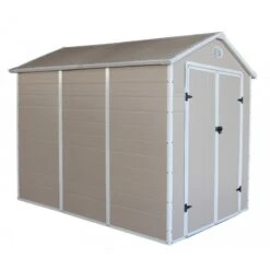 Abri De Jardin En Résine Beige 5,32m² + Kit De Fondation - JOBU