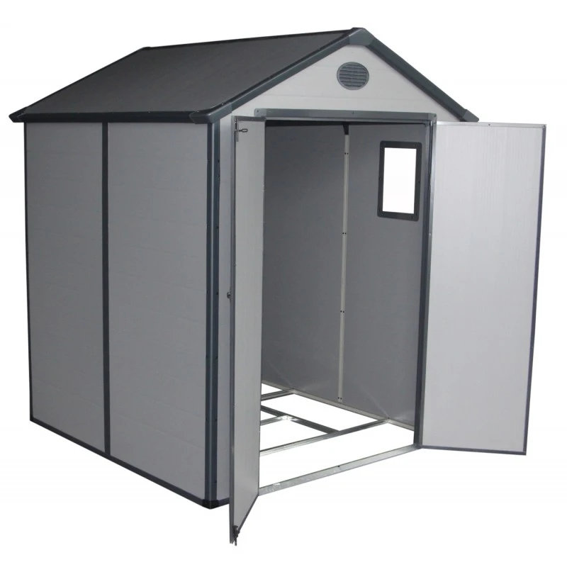 Abri De Jardin En Résine Gris 3,65m² + Kit De Fondation - JOBU 6 Abri De Jardin En Résine Gris 3,65m² + Kit De Fondation - JOBU – Image 4