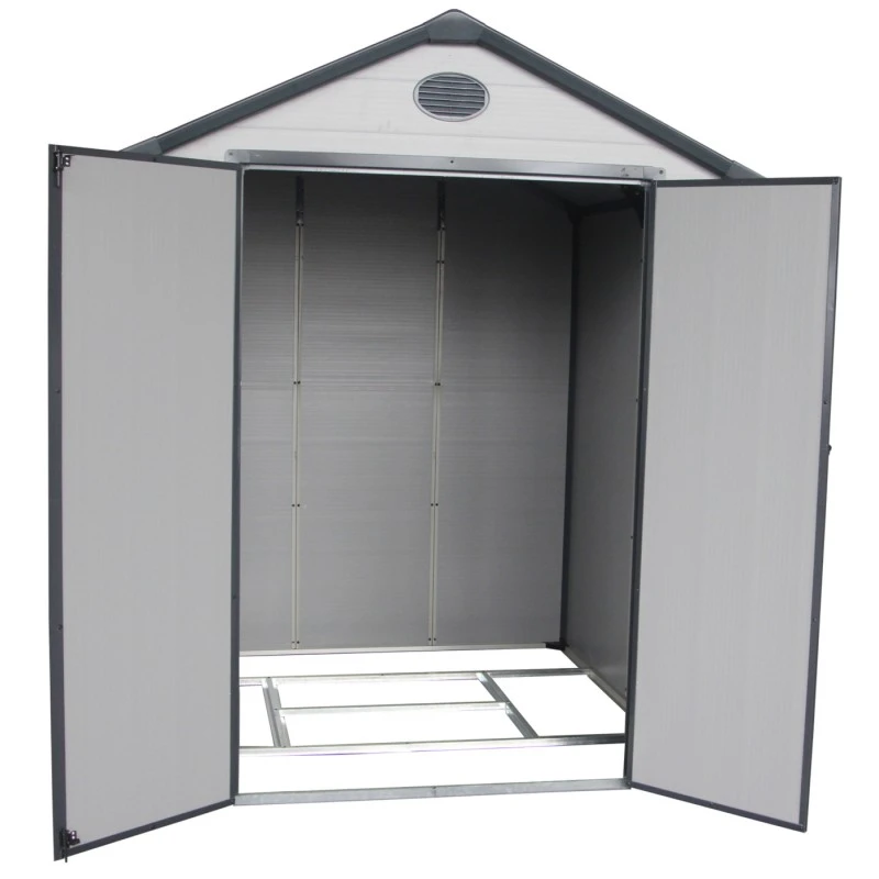 Abri De Jardin En Résine Gris 3,65m² + Kit De Fondation - JOBU 7 Abri De Jardin En Résine Gris 3,65m² + Kit De Fondation - JOBU – Image 5