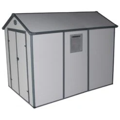 Abri De Jardin En Résine Gris 5,32m² + Kit De Fondation - JOBU -Boutique De Jardin abri de jardin en resine gris 532m kit de fondation jobu 3