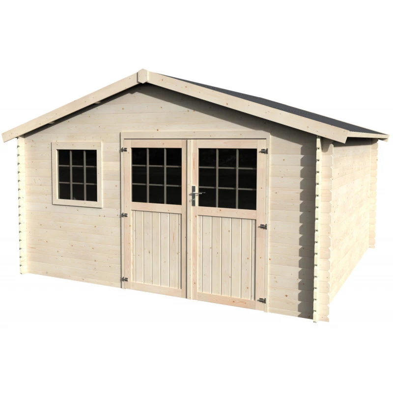 Abri De Jardin Floran 17,31m² En Bois Massif 28mm Avec Double Porte Et Fênetre – Décor Et Jardin 3 Abri De Jardin Floran 17,31m² En Bois Massif 28mm Avec Double Porte Et Fênetre – Décor Et Jardin