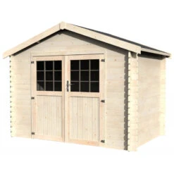 Abri De Jardin Florine 6,42m² En Bois Massif 28mm Avec Double Porte – Décor Et Jardin