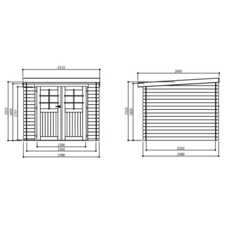 Abri De Jardin Hof 6,15m² En Bois Massif 19mm à Toit Monopente - SOLID 4 Abri De Jardin Hof 6,15m² En Bois Massif 19mm à Toit Monopente - SOLID – Image 2