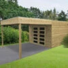 Abri De Jardin Matera 17,04m² En Bois Traité Autoclave 19mm Avec Terrasse Couverte - SOLID -Boutique De Jardin abri de jardin matera 1704m en bois traite autoclave 19mm avec terrasse couverte solid