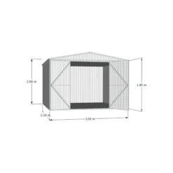 Abri De Jardin En Métal 6,5m² Silver Grey Fraser - ABSCO -Boutique De Jardin abri de jardin metal 654m silver grey haut de gamme 3