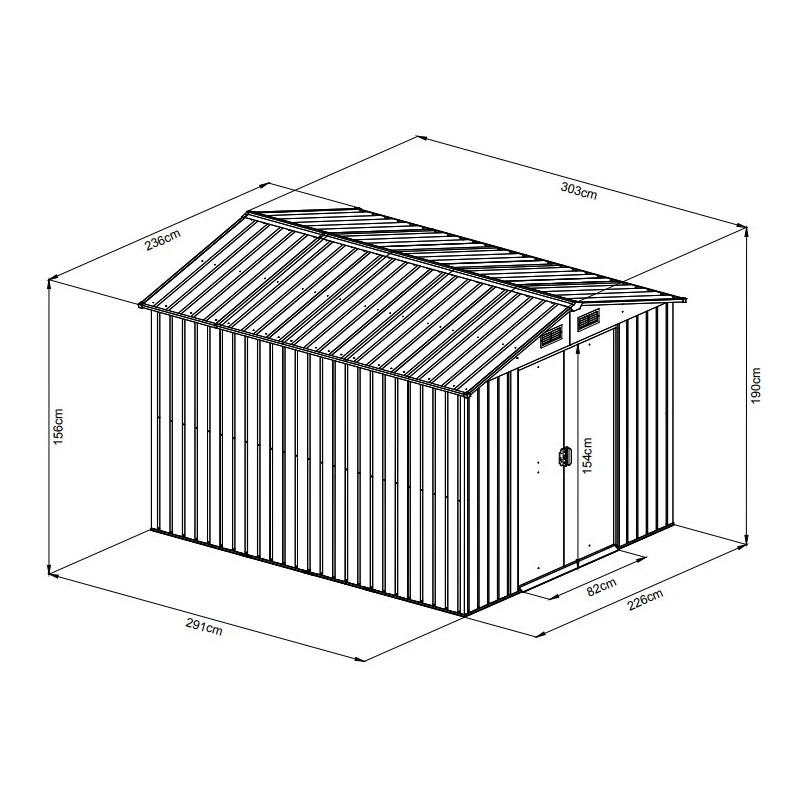 Abri De Jardin Métal 7,15m² WoodTouch Beige + Kit D'ancrage X-METAL 4 Abri De Jardin Métal 7,15m² WoodTouch Beige + Kit D'ancrage X-METAL – Image 2