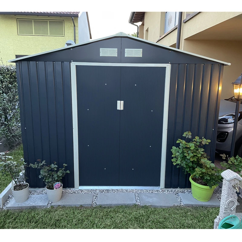 Abri De Jardin En Métal 8,84m² PLUS Anthracite + Kit D'ancrage X-METAL 4 Abri De Jardin En Métal 8,84m² PLUS Anthracite + Kit D'ancrage X-METAL – Image 2