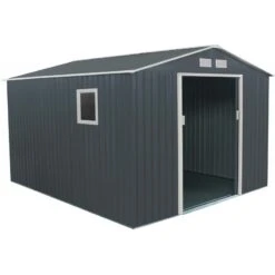 Abri De Jardin En Métal 8,84m² PLUS Anthracite + Kit D'ancrage X-METAL 10 Abri De Jardin En Métal 8,84m² PLUS Anthracite + Kit D'ancrage X-METAL -Boutique De Jardin abri de jardin metal 884m plus anthracite kit d ancrage x metal 2