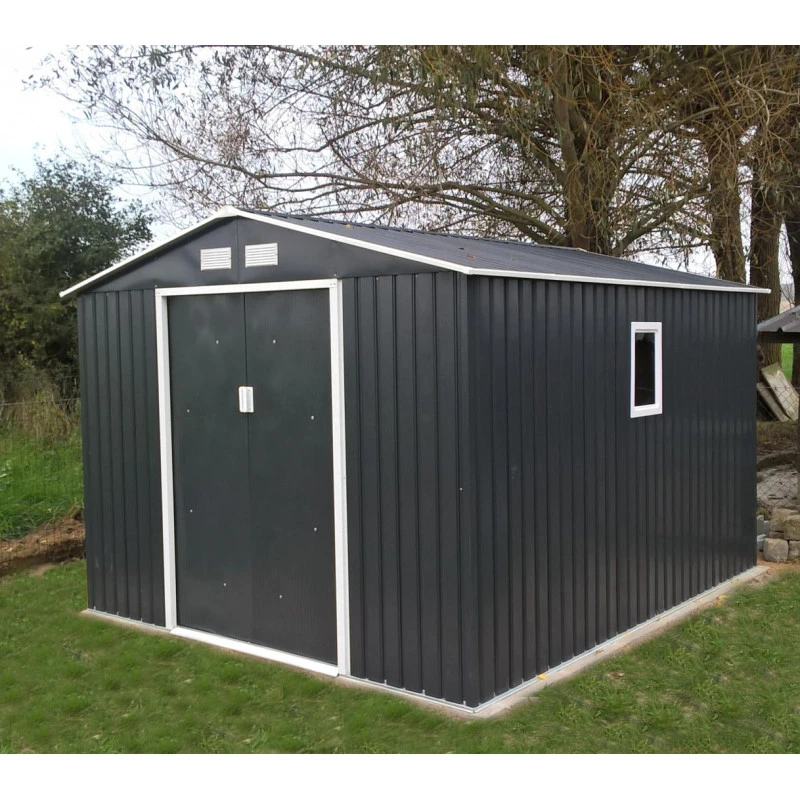 Abri De Jardin En Métal 8,84m² PLUS Anthracite + Kit D'ancrage X-METAL 7 Abri De Jardin En Métal 8,84m² PLUS Anthracite + Kit D'ancrage X-METAL – Image 5