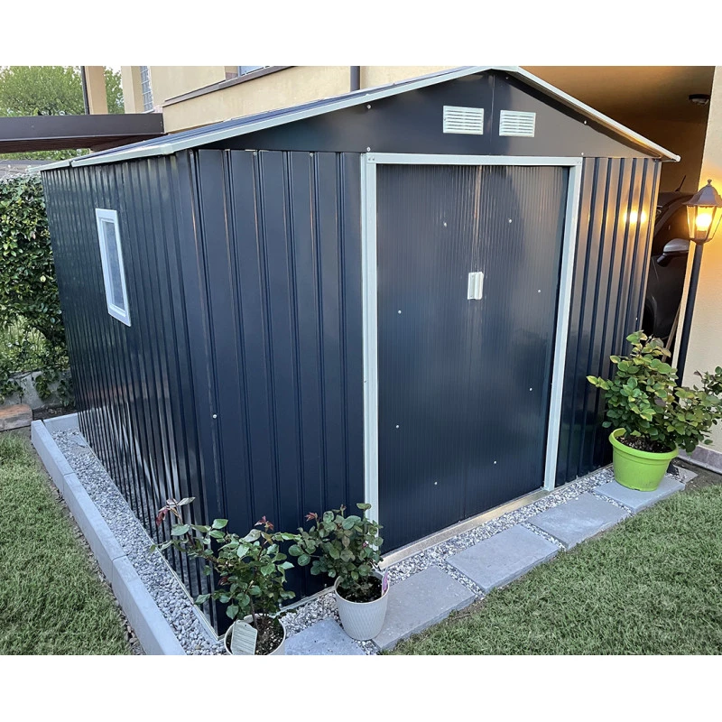 Abri De Jardin En Métal 8,84m² PLUS Anthracite + Kit D'ancrage X-METAL 3 Abri De Jardin En Métal 8,84m² PLUS Anthracite + Kit D'ancrage X-METAL