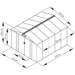 Abri De Jardin Métal 9,66m² Imitation Bois Vieilli -Boutique De Jardin abri de jardin metal 966m imitation bois vieilli 2