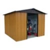 Abri De Jardin Métal Aspect Bois Et Marron 7,18m² + Kit D'ancrage Inclus - YARDMASTER -Boutique De Jardin abri de jardin metal aspect bois et marron 718m kit d ancrage inclus yardmaster