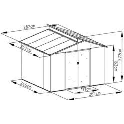 Abri De Jardin Métal Avec Puit De Lumière 7,25m² Imitation Bois Vieilli -Boutique De Jardin abri de jardin metal avec puit de lumiere 725m imitation bois vieilli 2