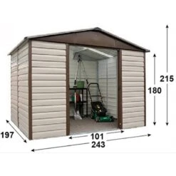 Abri De Jardin Métal Beige Et Marron 4,79m² + Kit D'ancrage Inclus - YARDMASTER -Boutique De Jardin abri de jardin metal beige et marron 479m kit d ancrage inclus yardmaster 3
