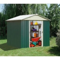 Abri De Jardin Métal Vert 9,03m² + Kit D'ancrage Inclus - YARDMASTER -Boutique De Jardin abri de jardin metal vert 903m kit d ancrage inclus yardmaster 2